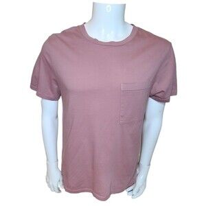 Monrow men's supersoft basic pocket t-shirt rouge medium